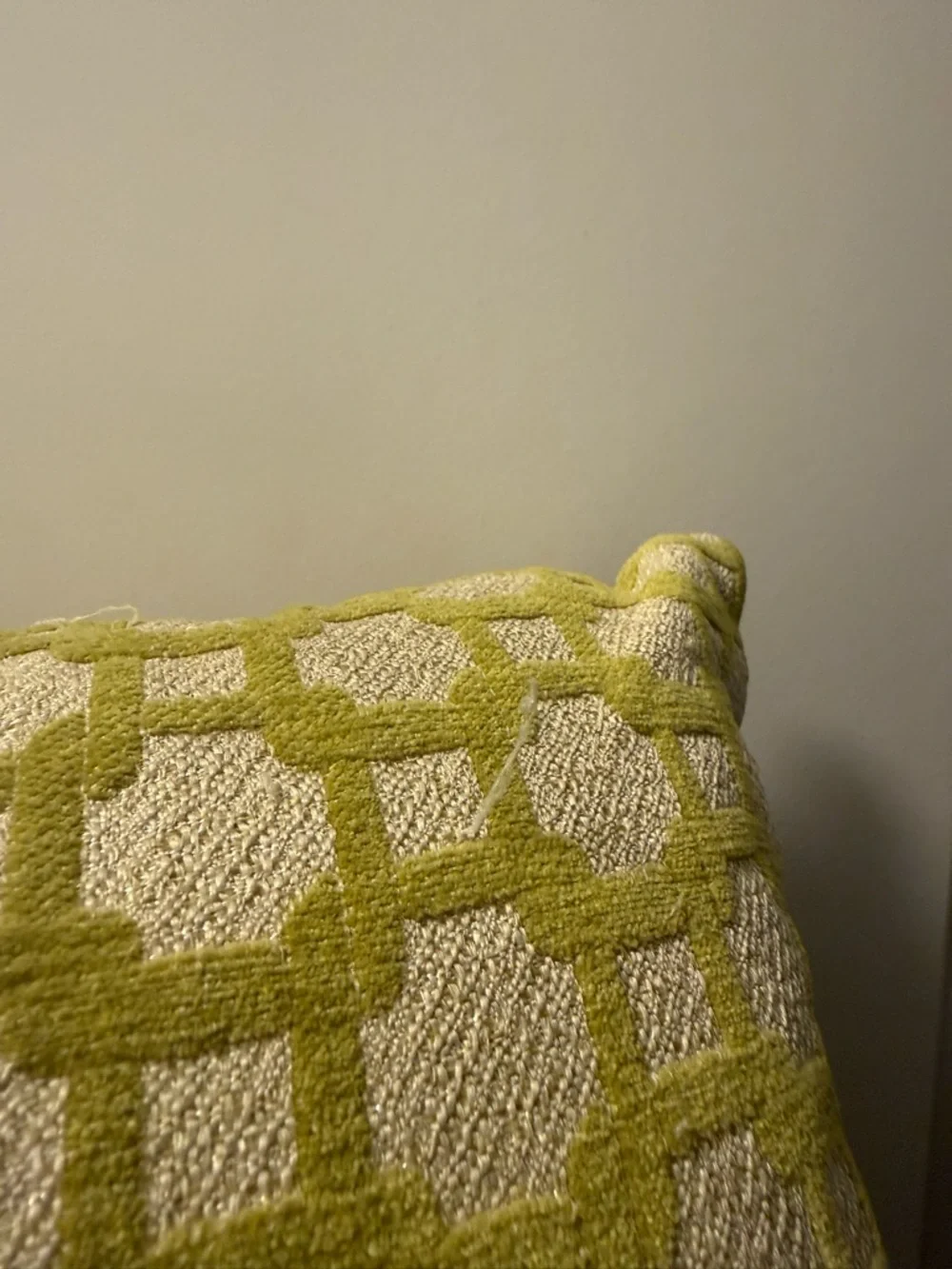 Green/White Chain Link Geometric Lumbar Down Feather Fill Accent Pillow Preppy